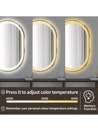 LED Bathroom Mirror, Spiegel Lights, Bathroom, Front Lighted Vanity ,Lighted Anti Fog Dimmable Adjustable Verlichting Makeup view 4