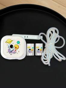 5pcs/Set Astronaut & Planet Graphic Protector Covers Compatible With Apple 20W UK Plug Charger & Data Cable Nan Cable Protector Charger Accessories Phone Accessories - Multicolor - View 13