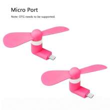 2 piezas Ventilador mini USB Tipo C, Ventilador de teléfono 2 en 1 Micro + Tipo C, Ventilador personal portátil pequeño que se enchufa en teléfonos móviles para uso al aire libre, viajes y desplazamientos, Ventilador de teléfono mini Tipo C compatible con Samsung Galaxy S25/S24/S23/S22 y teléfonos inteligentes Android