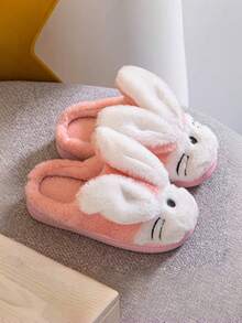 Kids Cute Rabbit Ear Warm Plush Slippers, Autumn/Winter