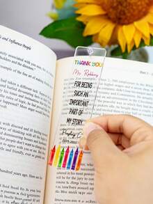 Marcador de página personalizado em acrílico, presente de agradecimento para professores, marcador de página em arco-íris, presente de agradecimento, presente de volta às aulas, presente para alunos e professores. Tamanho 12 x 3 cm.