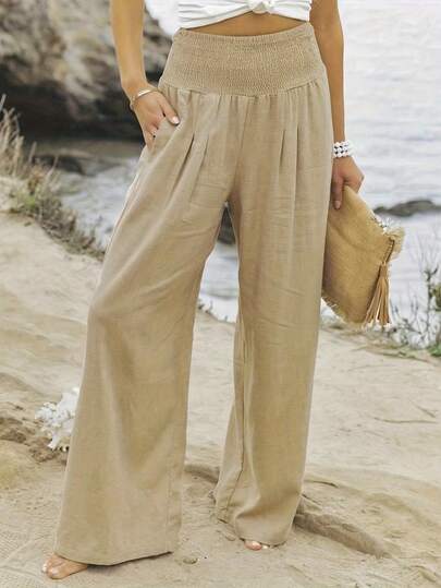 High Waist Wide Leg Loose Pants For Women, Casual European & American Style, Autumn