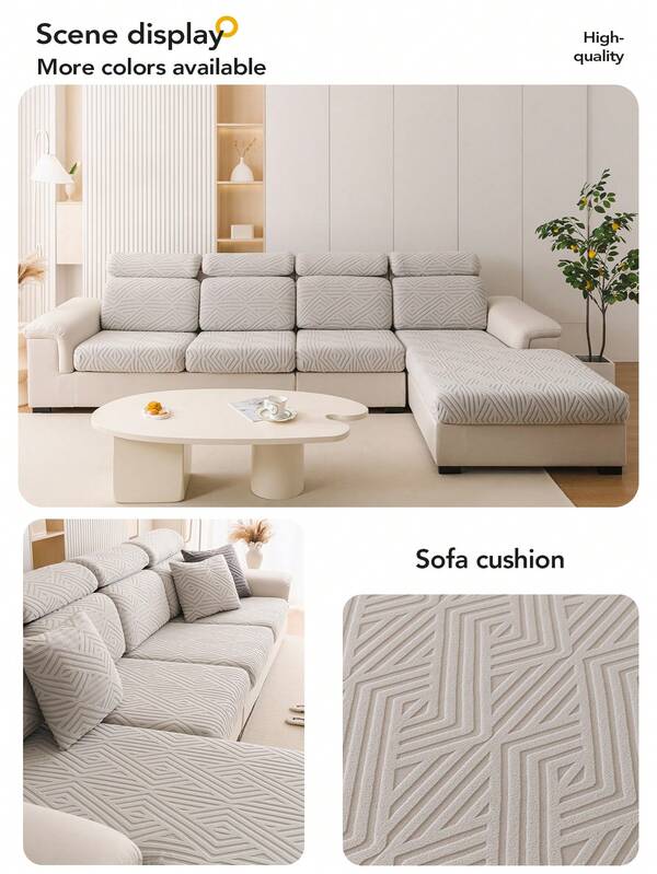 1 pièce Housse de canapé extensible en jacquard résistante aux taches - Douce, respirante, antidérapante, protecteur de meuble imperméable - Housse de canapé à la mode convenant pour la chambre, le bureau, le salon - Facile à nettoyer, durable, décoration d'intérieur de style, convient pour les canapés 1/2/3/4 places