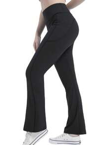 3Packs Women's Flare Leggings With Pockets, Comfortable AndSoft High Waisted Tummy Control Bootcut Workout Yoga Pants(If You Are Between Sizes, We Recommend Sizing Up) - 3Pcs Black - View 7