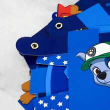Paw Patrol 1 pezzo Bandierina di carta a tema festa a tema Pattuglia Cani, con scritta "Woof Team" e "Happy Birthday", decorazione per festa di compleanno a tema cani, accessori per decorazione festa di compleanno (stile casuale)