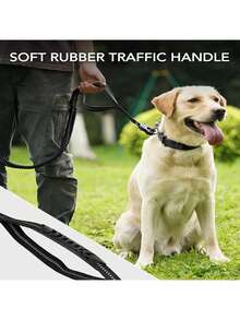 1 件，狗战术牵引绳，高强度牵引绳，4-6 英尺减震弹力牵引绳，配有 2 个软垫手柄，宠物腰带，适合中型到大型或超大型犬，适合日常遛狗，狗牵引绳，狗用具，黑色狗牵引绳。 - 彩色 - 查看 2
