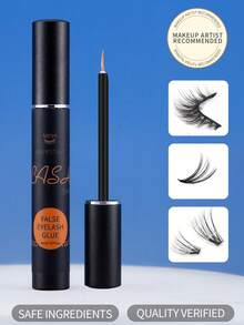 2pcs Black & Transparent Eyelash Glue 6ml, Super Strong Hold Long-Lasting Lash Adhesive, Gentle & Non-Irritating For Sensitive Eyes, Suitable For Cluster & Strip False Eyelashes DIY - Black and White - View 4