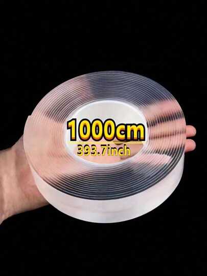 1pc Heavy Duty Double Sided Tape - Reusable, Residue-Free, Strong Adhesive, Multi-Purpose, Removable & Washable, Suitable For Home, Office & Car!1/3/5M Double Nano Tape Tracsless Double Sided Tape Transparent No Trace Reusable Waterproof Adhesive Tape