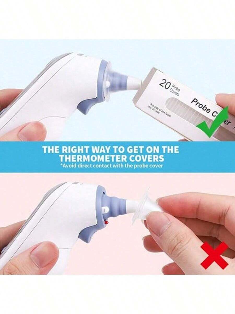 1 Box 20pcs/5 Boxes 100pcs Universal Ear Thermometer Covers, High Quality Ear Thermometer Probe Covers, Professional Manufacturer Of Disposable Ear Thermometer Sleeves