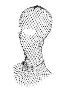 Bonés femininos com decoração de strass brilhantes, rede de pesca com buracos, máscara facial completa, lenço de cabeça, chapéus para festa e escola