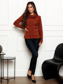 Women Sweaters - Marrón - Ver 4