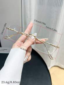 1 Cặp kính gọng kim loại hình chữ nhật unisex, kiểu dáng thanh lịch, tròng kính trong suốt, phù hợp cho văn phòng, đọc sách, xem TV, chơi game và sử dụng điện thoại thông minh. - Kim Bình - Xem 5