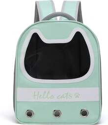 Zaino Pet Space Capsule, adatto a gatti e cuccioli di piccola e media taglia, con spallacci trasparenti, traspiranti e resistenti al calore, ideale per viaggi, escursioni e campeggio (verde)