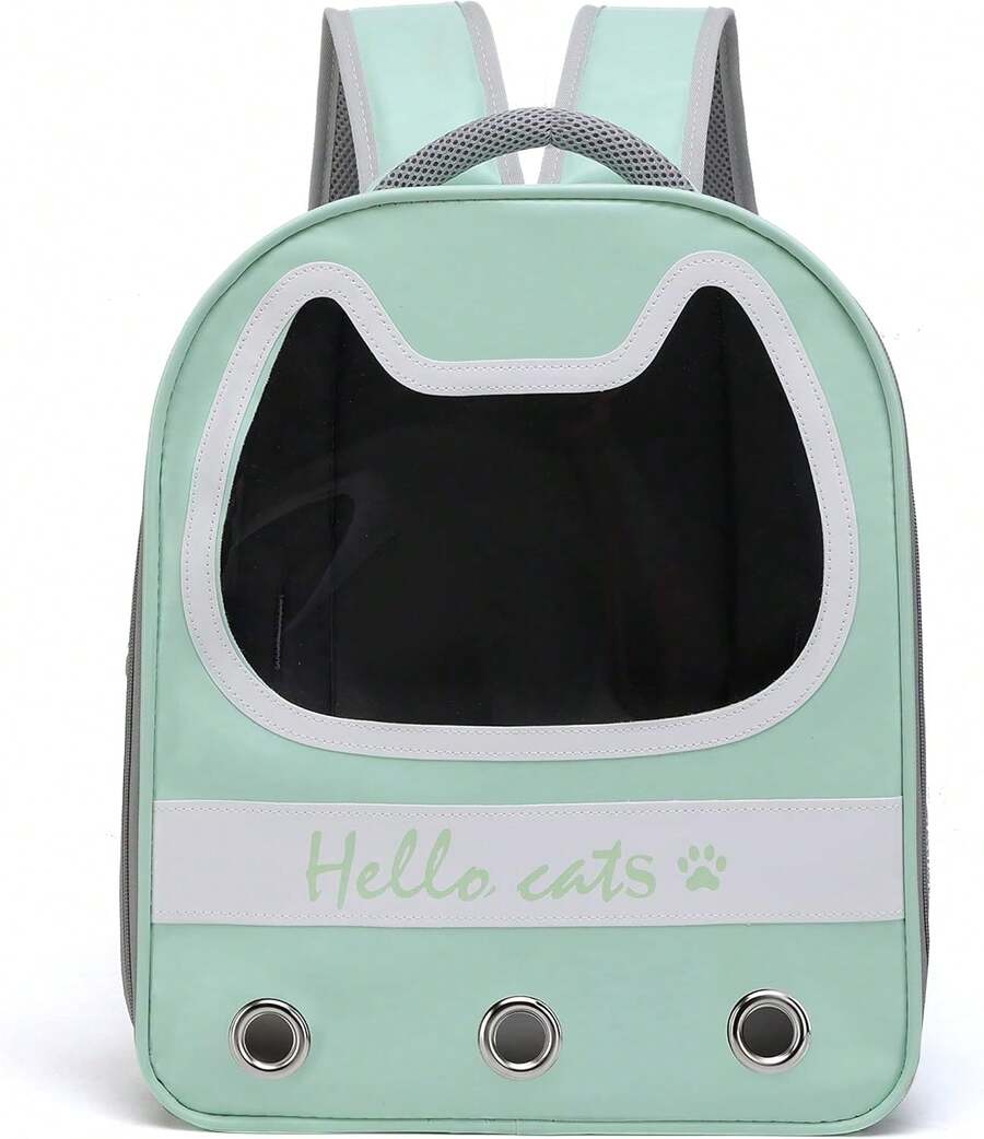 Zaino Pet Space Capsule, adatto a gatti e cuccioli di piccola e media taglia, con spallacci trasparenti, traspiranti e resistenti al calore, ideale per viaggi, escursioni e campeggio (verde)