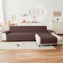 Waterproof Reversible Sofa Cover L Shape Sectional Couch Cover Chaise Lounge Cover - Brown - View 1
