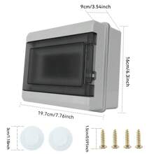 CILIA 2/6/8 Way Circuit Breaker Box,IP54 Distribution Protection Box With PC Plastic Breaker Box Cover Miniature Electrical Breaker Box Enclosure,Transparent Plastic Shell Design,For Indoor Outdoor Wall,Home, Garden Or Outdoor Use