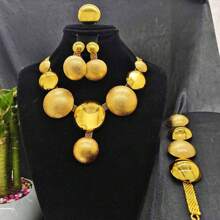 5pcs Middle Eastern Bridal Jewelry Set Necklace Earrings Ring Bracelet Accessory