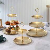 3pcs/4pcs European Style Multi-Tier Cake Stand (Includes 2/3 Trays + 1 Stand), Suitable For Daily Use, Can Hold Snacks And Fruits, Widely Used For Tea Parties And Gatherings Decoration, Also Fits Cupcakes, Donuts, Fruits, Kitchen Supplies, Christmas Gift