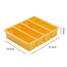 4 Cube Storage Box Food Sauce With Lid Silicone Freezer Tray Large Soup Tray Food Freezing - 橘子 - 查看 9