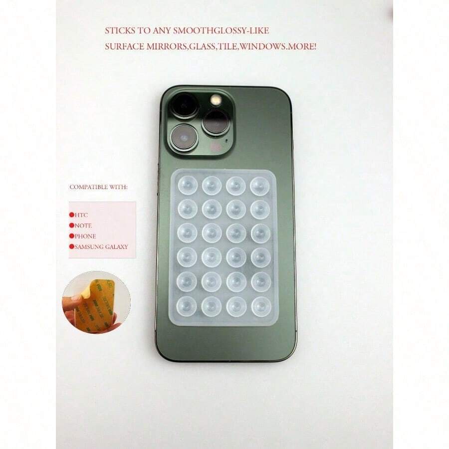 1Pc Silicone Suction Silicone Suction Cups Square Phone Case Back Silicone Suction Cups 28pcs Large Suction Silicone Cell Phone Suction Cups Silicone Suction Phone Case Card Holder Card Holder Wallet Business Card Holder Credit Card Holder Card Holder Women For Women For Men Compatible With IPhone, Android Phone, Gift For Birthday, Family, Friends Phone Holder, Phone Stand, Phone Accessories - 無色 - 查看 1