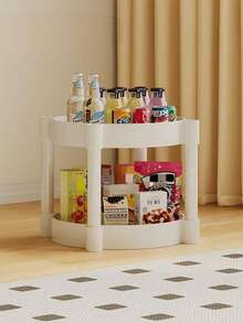 1 pieza Mesa auxiliar móvil multiusos, con ruedas de freno, desmontable y portátil, muebles de decoración para el hogar, sala de estar, mesa de noche, raqueta de viaje/camping de muebles para exteriores, mesita de centro de balcón/patio, garra de almacenamiento de cocina - Blanco - Ver 5