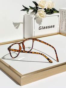 1 件女士简约塑料方形眼镜，甜美经典百搭学院风，适合日常佩戴