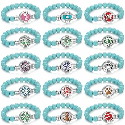 Bracelet diffuseur de parfum à perles aromatiques 2024 Nouveau, élastique et ajustable. Bijou d'aromathérapie d'été fait main avec perles