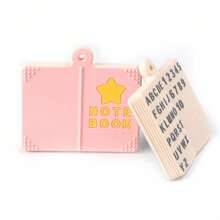 1 Piece DIY Handmade Silicone Focal Bead Book-Shaped Alphabet And Number Pendant Charm - Fashion Decorative Accessory For Backpack, Beading Chain, Jewelry Making, Unisex Gift