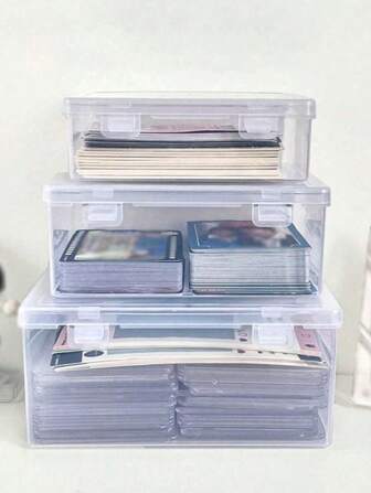 1 件长方形透明塑料收纳盒，用于存放零件、珠宝、鱼钩、电子元件、双盖桌面展示