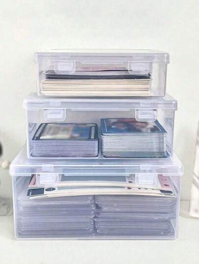 1 件长方形透明塑料收纳盒，用于存放零件、珠宝、鱼钩、电子元件、双盖桌面展示