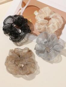 4个时尚优雅网状水钻发圈，田园仙女风百搭发饰，适合日常生活、外出、装饰等场合，可作发圈、发饰、发饰、发绳、发圈、头饰等。 - 彩色 - 查看 2