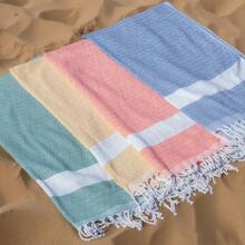 1 件土耳其沙滩巾大泳池毛巾速干无沙吸水旅行毛巾，适用于酒店海滩、沙滩必需品、沙滩配件、泳池浮板