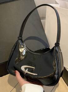 Bolso de mano casual y versátil de un solo hombro, unicolor, para uso diario