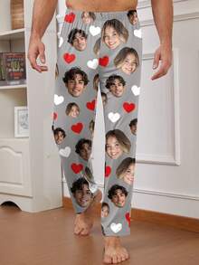 定制男士睡裤，新颖独特，可印制大头照，情侣换脸，营造节日氛围 - 灰色 - 查看 5