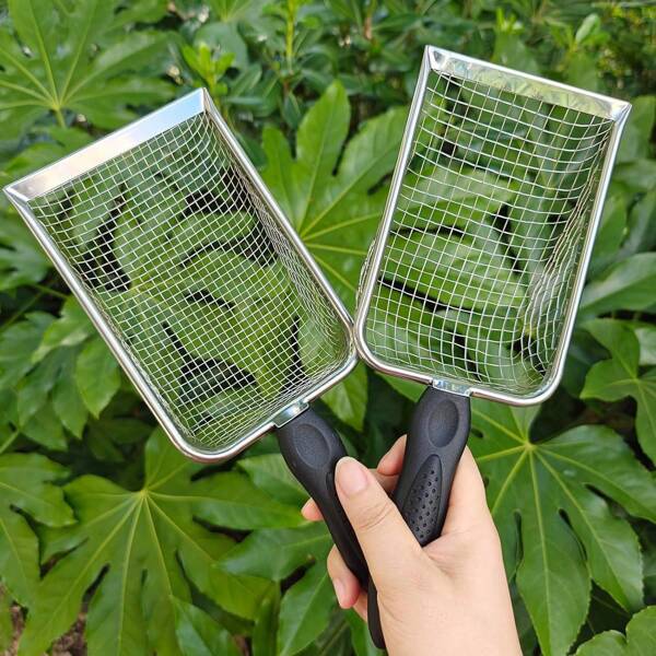 2PCS Filter Soil Sieve With Handle Convenient And Labor-Saving Heavy Duty Tool Suitable For Vegetable Plants And Flowers