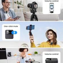 3-In-1 Professional Wireless Lavalier Microphone For IPhone, Android, Camera – 328ft Range, 20H Battery, Wireless Microphones, Noise Canceling For Recording, Live Streaming - 黑色 - 查看 6