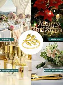 10 件可重复使用的镀金合金餐巾环：边缘光滑，易于清洁，适合婚礼派对庆祝和节日晚宴 - 彩色 - 查看 5