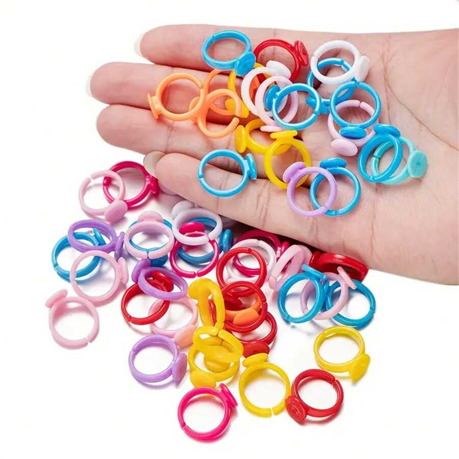 100/500 件/包塑料圆形底座，空白适用于 DIY 珠宝制作、工艺材料和配件