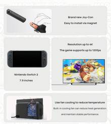 Nintendo Switch Nintendo Switch 2 Consola, pantalla OLED de 7.9 pulgadas, calidad de imagen de nivel cinematográfico y experiencia de juego con cancelación de ruido envolvente, portátil y acoplable, color negro