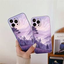 Twilight Forest Moonlit Landscape Phone Case For IPhone 16 Pro Max/16 Plus/16 Pro/16/15/14/13/12/11, Unisex, Scratch Resistant TPU, Full Body Ultra Thin, Shockproof With Camera Guard - 藍色 - 查看 3