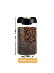 1 Peça Pote Hermético de Grãos de Café, Frasco de Vidro Borossilicato de Alta Qualidade a Vácuo à Prova de Umidade, Adequado para Armazenar Grãos de Café e Cereais, Mantendo Frescor e Aroma, De Volta às Aulas
