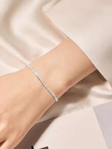 New Minimalist Sparkling Bracelet For Women's  , Niche And Versatile Temperament, Handmade Accessories - 銀白色 - 查看 3