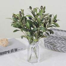 1 ramură plantă artificială cu fructe false, aspect realist, 4 furci, design simulare ramură de măslin, decor pentru casă, recuzită fotografie, cadouri, ziua de naștere, absolvire