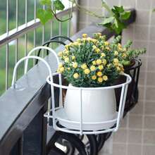 Iron Hanging Flower Bracket Durable Balcony Hanging Garden Shelf For Outdoor Wall Decor