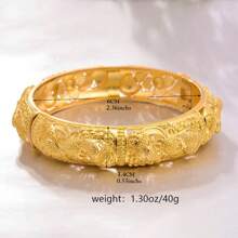 1pc Middle Eastern Style Luxury Bride Open Bangle Bracelet, Elegant Women Jewelry, Southeast Asia Accessories