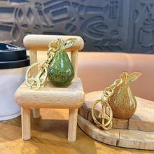 1pc Creative Cute Pear Shaped Keychain, Fashion Bag Pendant, Car Key Chain, Couples Small Gift, Backpack Decor - Multicolor - View 4