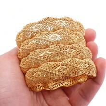 1pc Middle Eastern Style Luxury Bride Open Bangle Bracelet, Elegant Women Jewelry, Southeast Asia Accessories