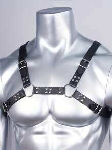 Men's Sexy Gothic Chest Harness Lingerie, Body Strap Chest Goth Style Lingerie Set, Valentine's Day Gift, Body Strap Clothing Accessories