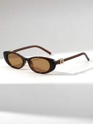 1pc Women's Cat Eye Small Frame Personalized Glasses Vintage Decorated Temple Fashion Versatile Street Snap Stylish High-End