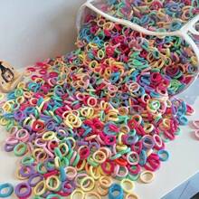 200 Stücke/Set mehrfarbige dehnbare Haargummis für Mädchen, modische einfarbig Nylon Mini Haaraccessoires als Geschenk für Frauen, Haarband, Haracres, Pferdeschwanzhalter, Elastikhaare, Gummibänder